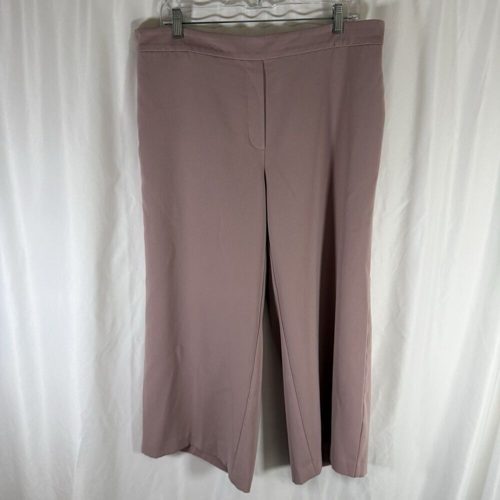 J Jill Pants Women's 1X Purple Pull On Wide Leg Cropped Elastic Waist Pockets